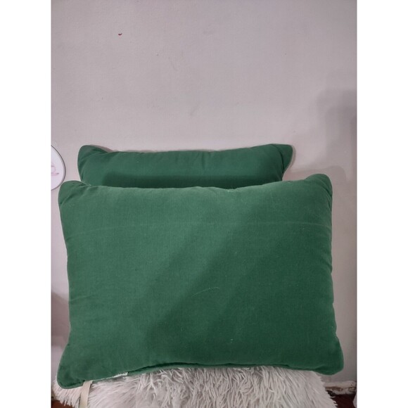 Christmas Tapestry Pillows Cushions Santa w/elves   Set Of 2 - Picture 6 of 8